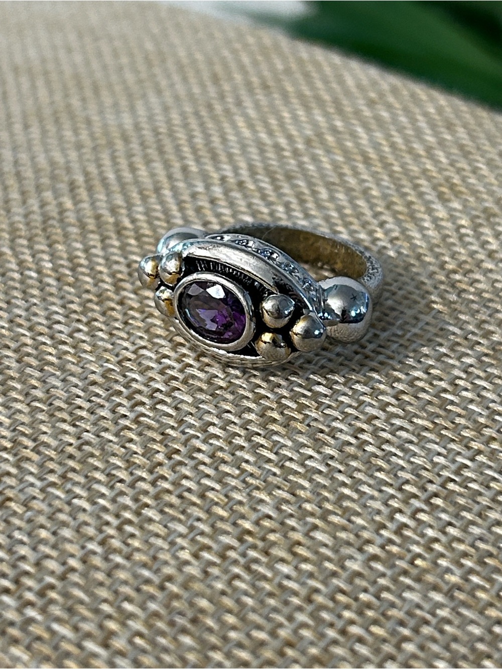 Silver Amethyst statement Ring size 6 - 6.5 - Picture 5 of 11